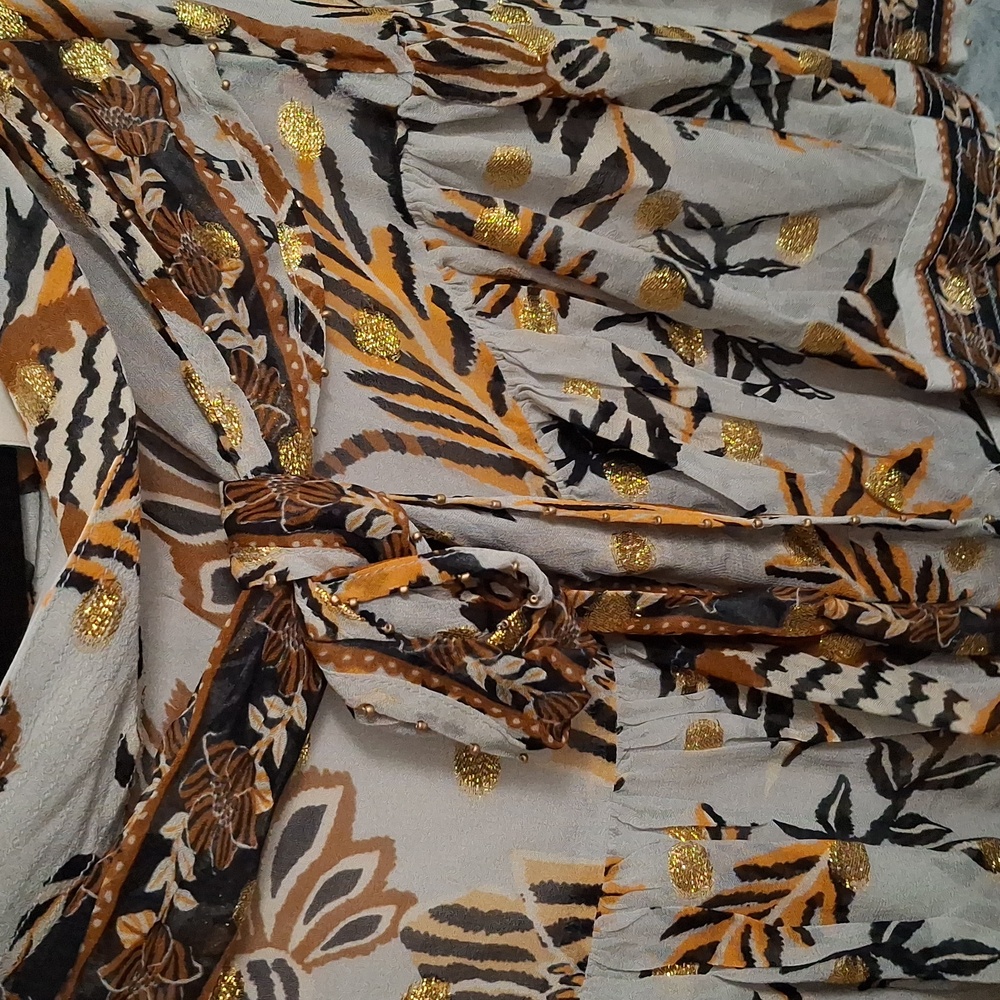 Farm RioFloral Tapestry Metallic Dot Miniskirt - Picture 9 of 10